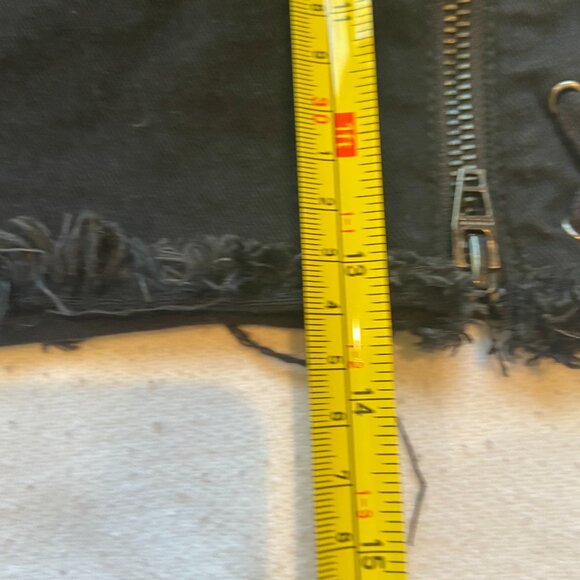 Blank NYC Be a Frayed Lace Up Denim Jean Skirt Black Grunge Y2K - Picture 2 of 5